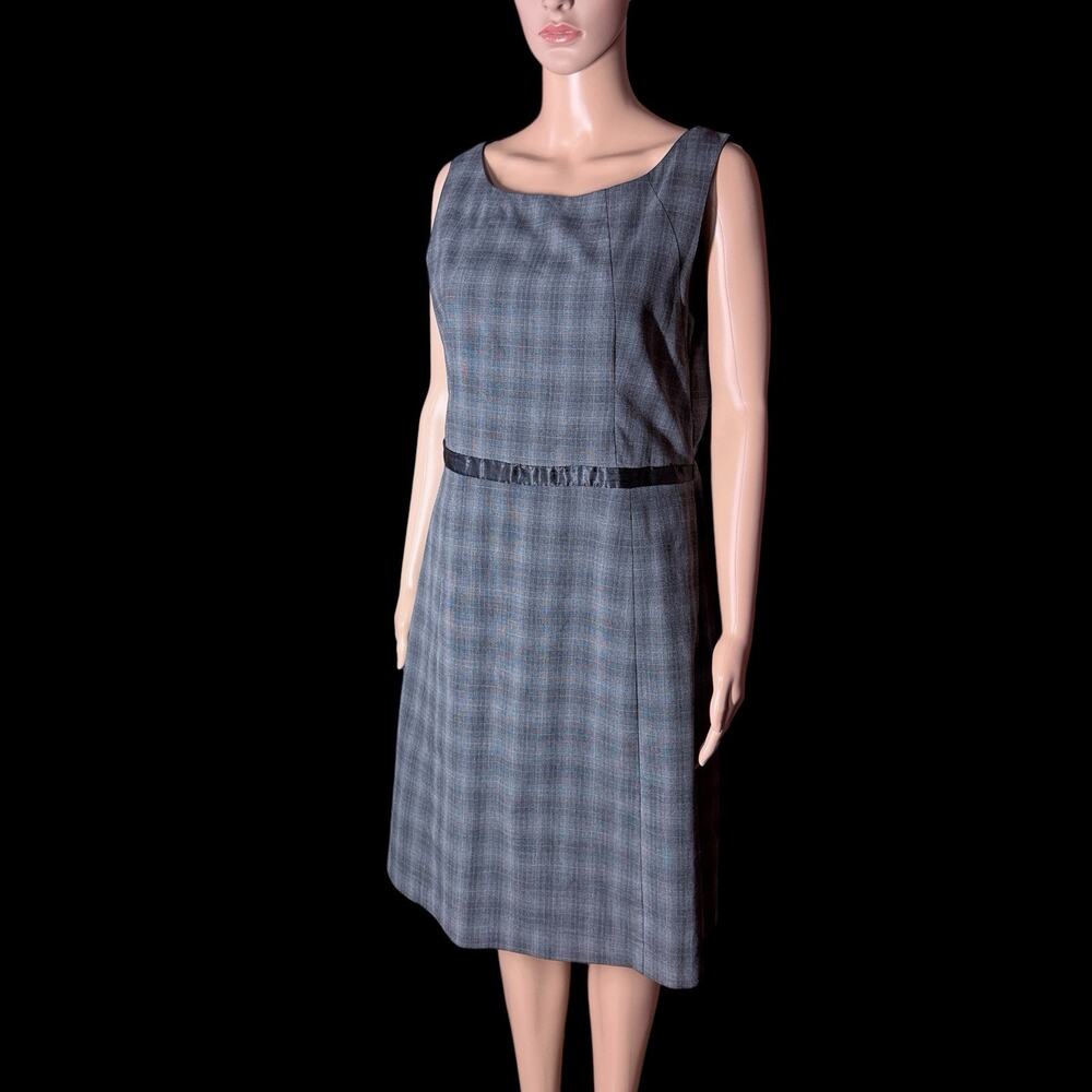 Story Gray Plaid Sheath Dress Womens Sz 10 Academia Preppy Schoolgirl Librarian
